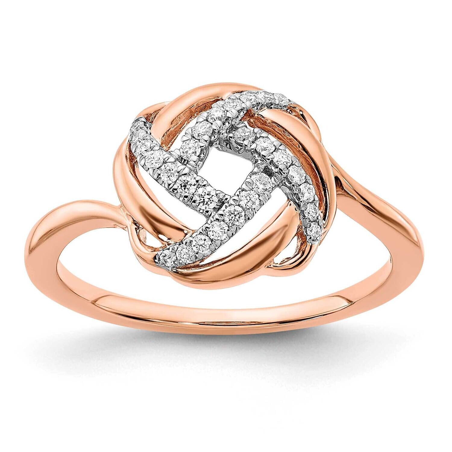 Polished Diamond Love Knot Ring 14k Rose Gold RM6889-012-RA