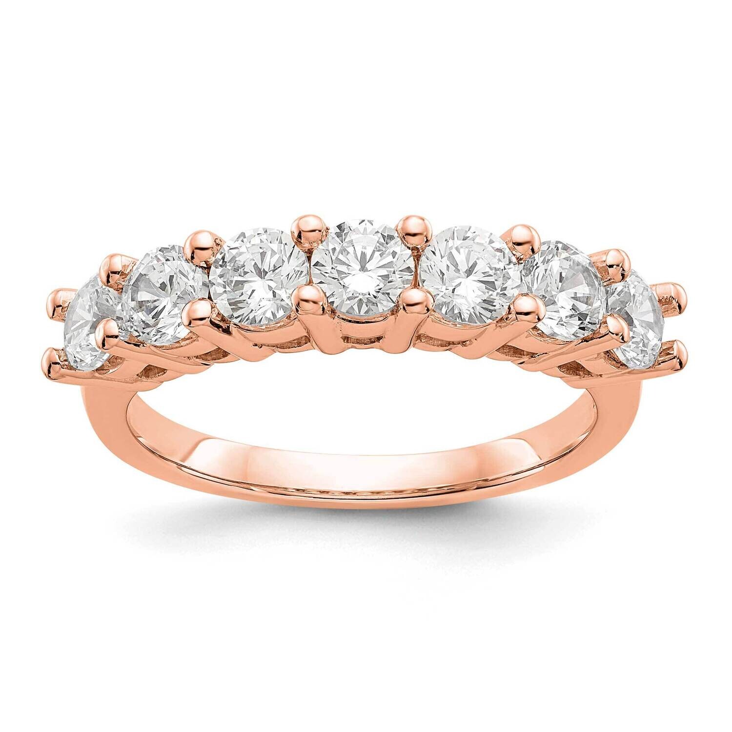 7-Stone Shared Prong Holds 7-3.3mm Round Diamond Band Ring Mounting 14k Rose Gold RM3295B-105-RAA
