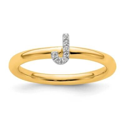 Stackable Diamond Initial J Ring 14k Gold SK2112JY, MPN: SK2112JY,