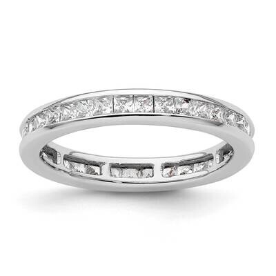 Polished Channel-Set 1 Carat Princess Diamond Complete Eternity Band 14k White Gold ET0010-100-6W4,…