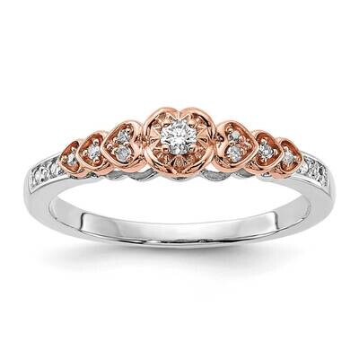 10K/Sterling Siver Two Tone Diamond Heart Ring RLD3779-SSABS45, MPN: RLD3779-SSABS45, 191101571619