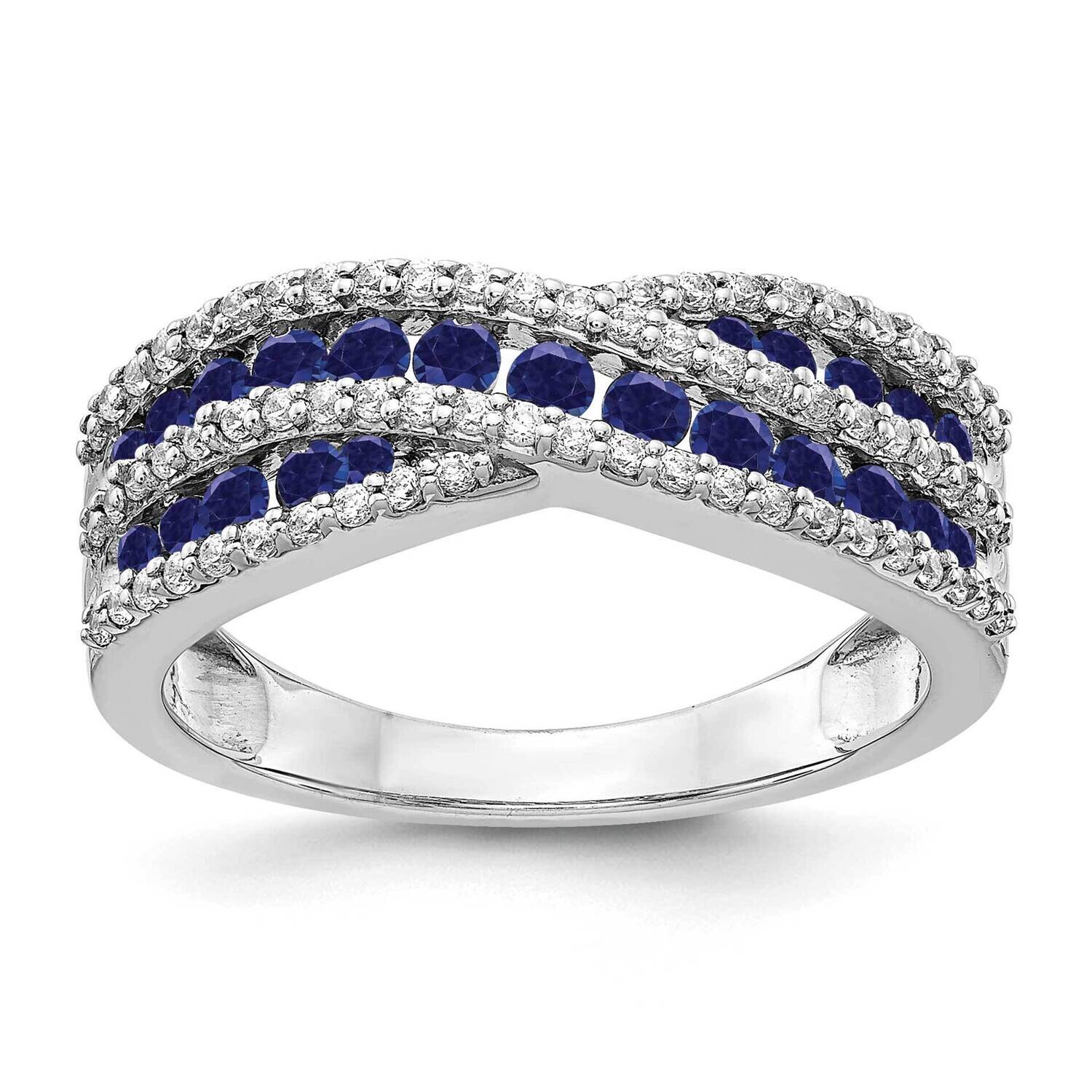 Diamond Cr Sapphire Twist Ring 14k White Gold RM3847-CSA-033-WAA, MPN: RM3847-CSA-033-WAA, 88395790…