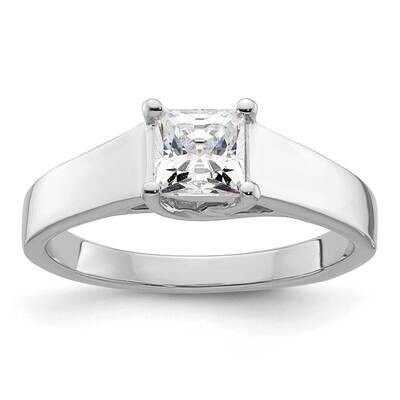 3/4 Carat 5.00mm 4-Prong Square Princess Solitaire Engagement Ring Mounting 14k White Gold RM1960E-…
