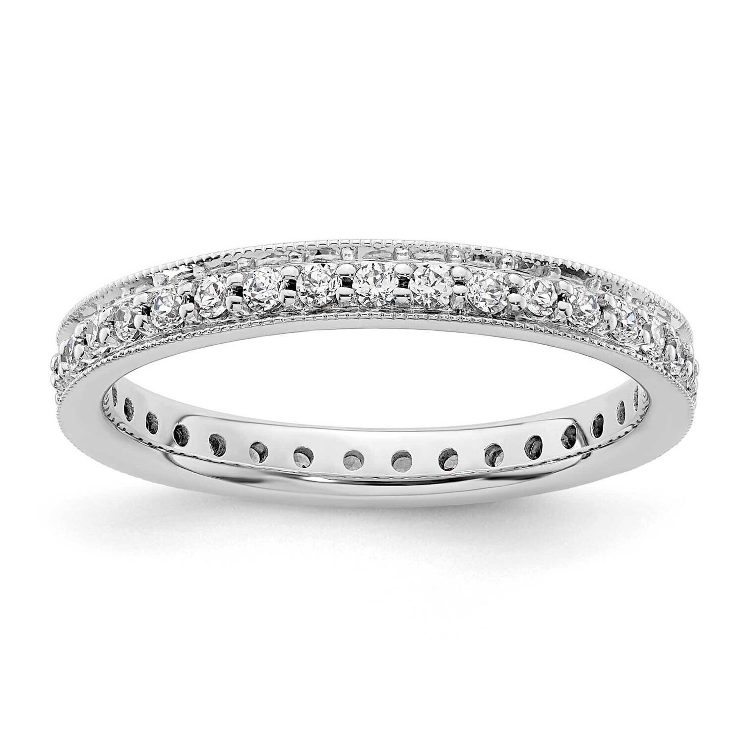 Polished Vintage 1/2 Carat Diamond Complete Eternity Band 14k White Gold ET0002-050-6W4, MPN: ET000…