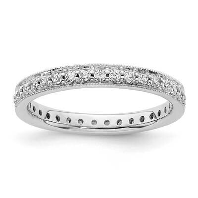 Polished Vintage 1/2 Carat Diamond Complete Eternity Band 14k White Gold ET0002-050-6W4, MPN: ET000…