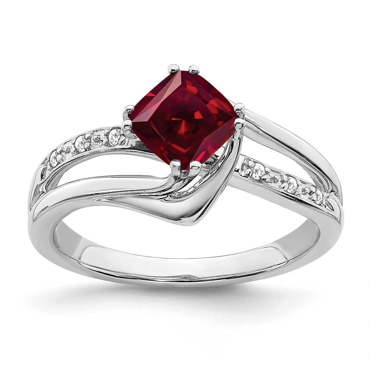 Created Ruby Diamond Ring 14k White Gold RM7116-RU-004-WA, MPN: RM7116-RU-004-WA, 191101816376