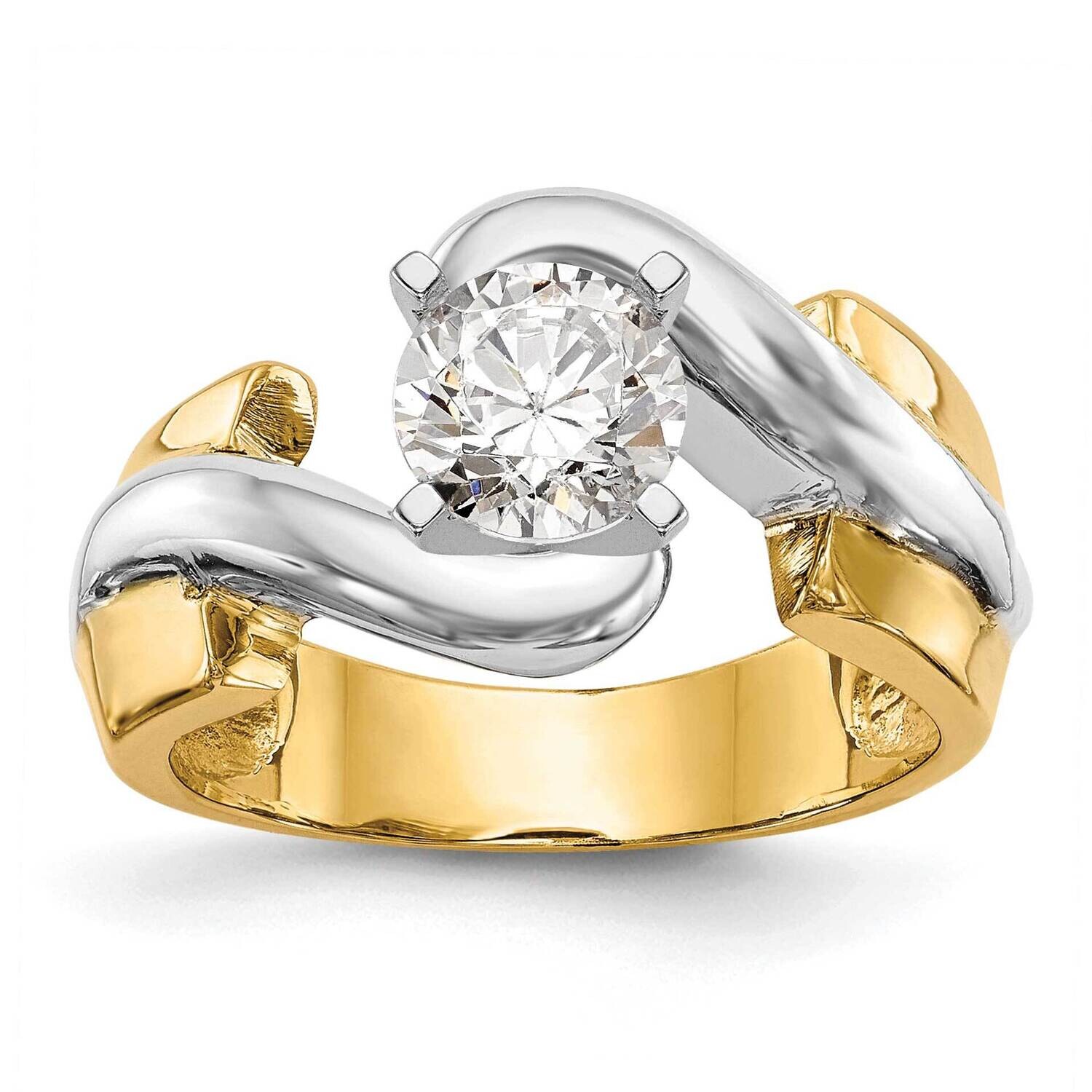 Peg Set Bypass Solitaire Engagement Ring Mounting 14k Two-Tone Gold RM2025E-CYWAA, MPN: RM2025E-CYW…