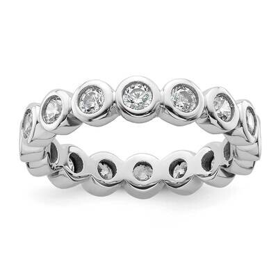 Polished Bezel-Set 1 Carat Diamond Complete Eternity Band 14k White Gold ET0011-100-6W4, MPN: ET001…