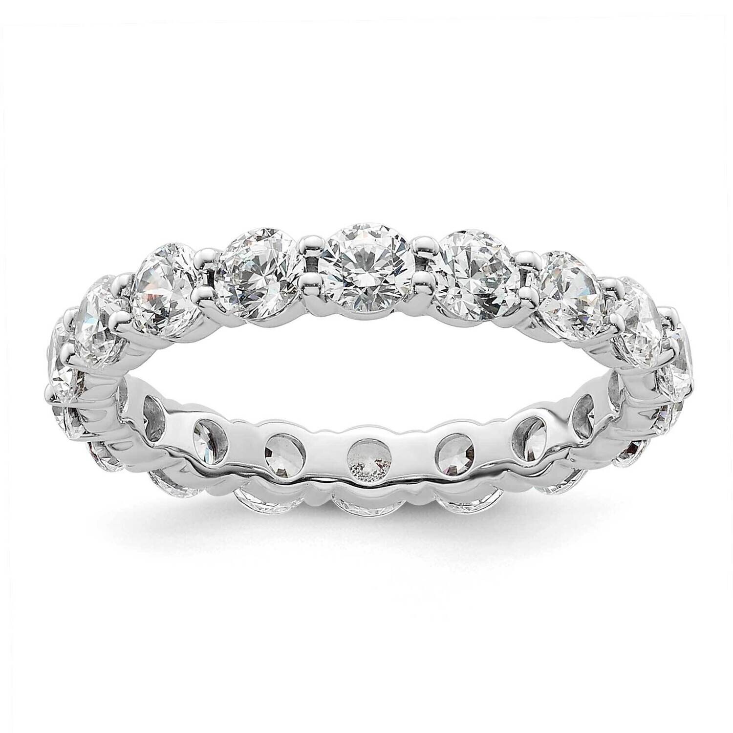 Polished Shared Prong 2 Carat Diamond Complete Eternity Band 14k White Gold ET0001-200-5W4, MPN: ET…