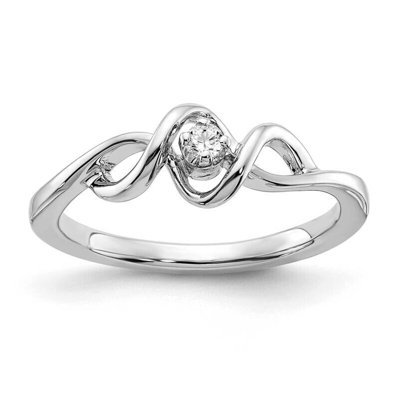 Diamond Twisted Ring Sterling Silver Polished RLD1951-SSBB