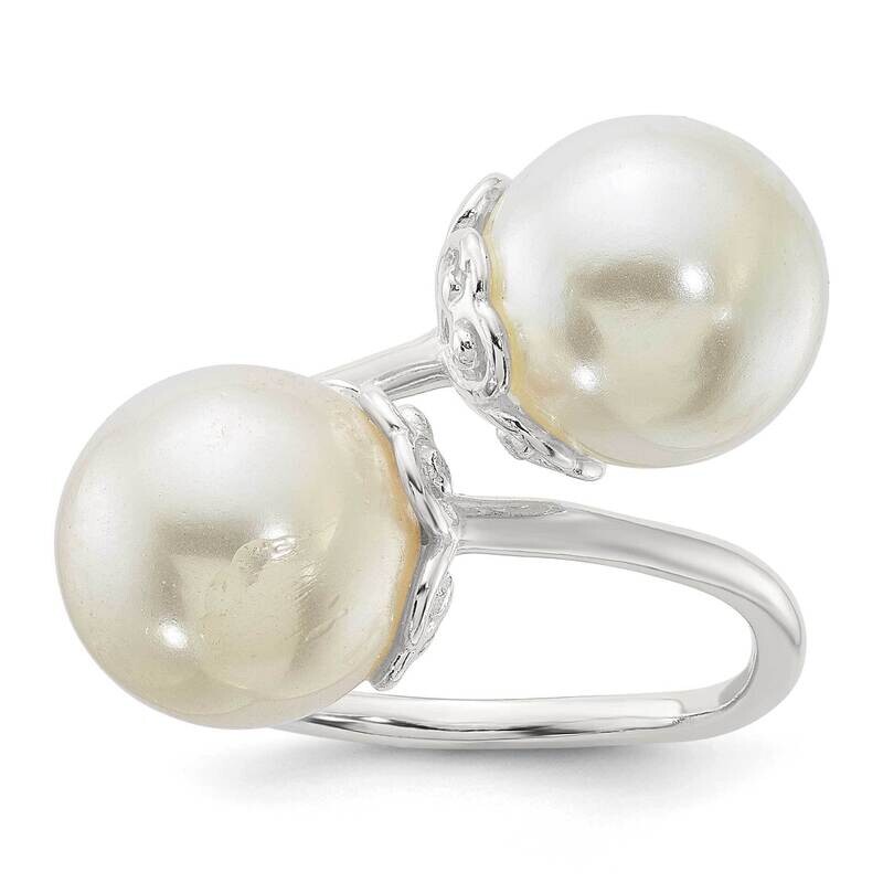 Synthetic Pearl Ring Sterling Silver Polished QR7606