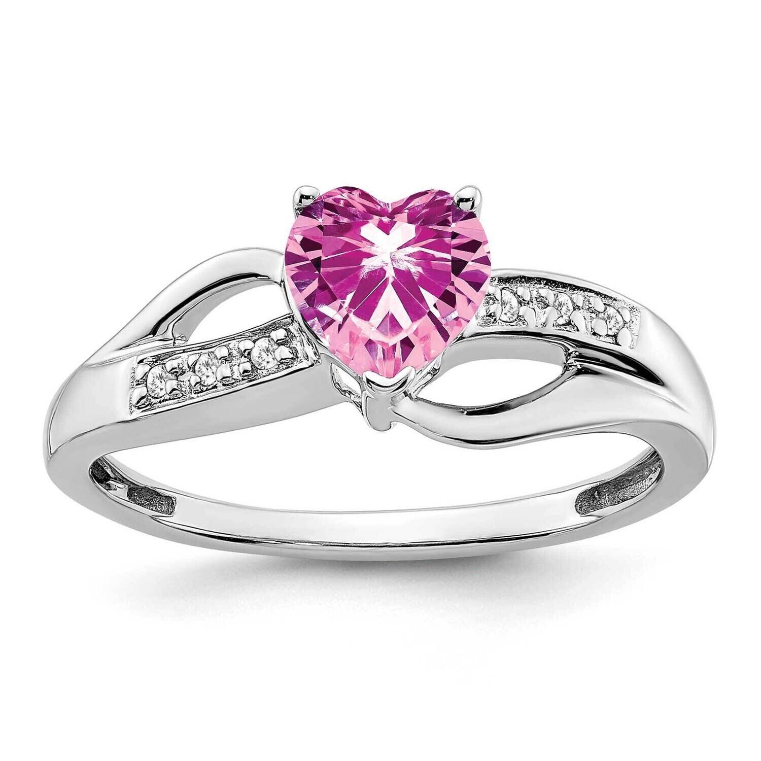 Created Pink Sapphire Diamond Heart Ring 14k White Gold RM7152-CPS-003-WA, MPN: RM7152-CPS-003-WA, …