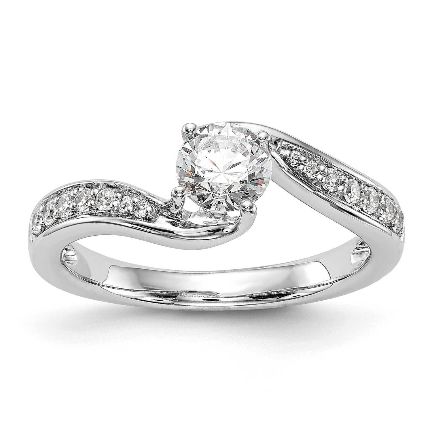 Diamond By-Pass Complete Engagement Ring 14k White Gold RM2419E-050-WAA