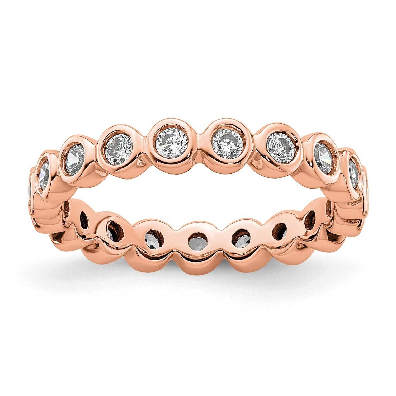 Polished Bezel-Set 1/2 Carat Diamond Complete Eternity Band 14k Rose Gold ET0011-050-5R4, MPN: ET00…