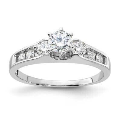 Polished Diamond Engagement Ring 14k White Gold RDB2098ER6033F-4WCZ, MPN: RDB2098ER6033F-4WCZ,