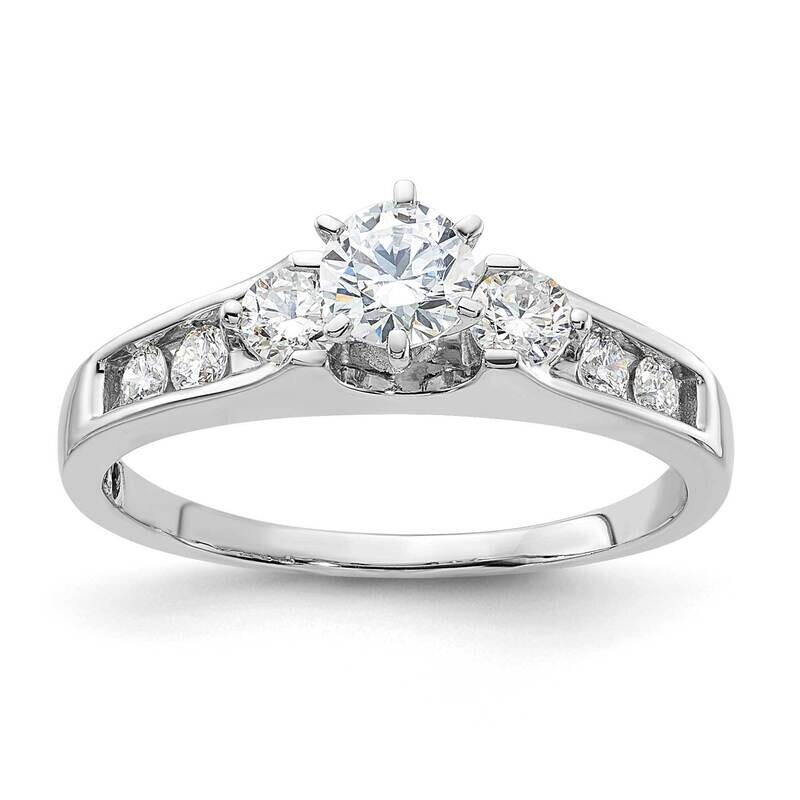 Polished Diamond Engagement Ring 14k White Gold RDB2098ER6033F-4WCZ