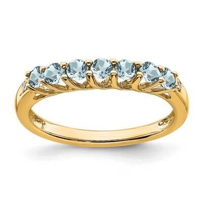 Aquamarine Diamond 7-Stone Ring 10k Gold RM7411-AQ-001-1YA, MPN: RM7411-AQ-001-1YA, 191101662805