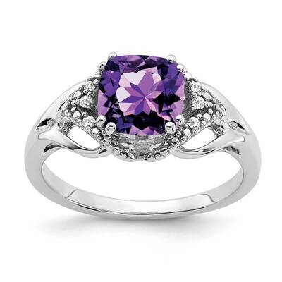Amethyst Diamond Ring 14k White Gold RM7157-AM-003-WA, MPN: RM7157-AM-003-WA, 191101819131