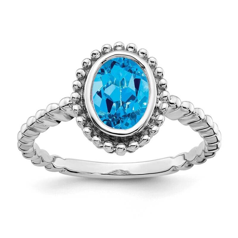 Oval Blue Topaz Ring 14k White Gold RM7202-BT-W, MPN: RM7202-BT-W, 191101823428