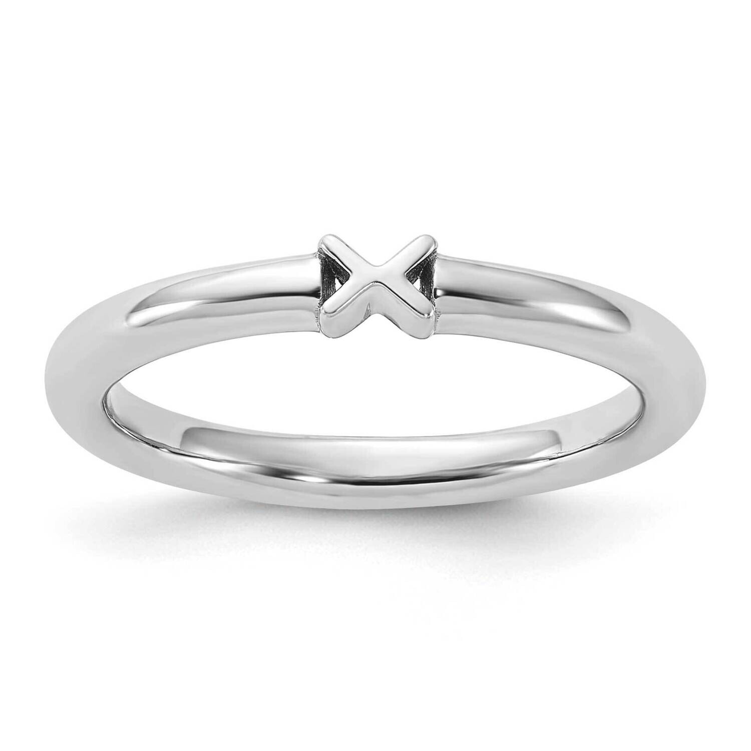 Stackable Expressions Rhodium-Plated X Ring Sterling Silver QSK2184, MPN: QSK2184, 883957332123