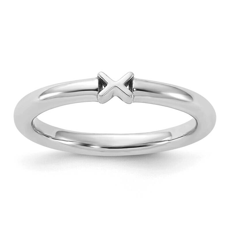 Stackable Expressions Rhodium-Plated X Ring Sterling Silver QSK2184