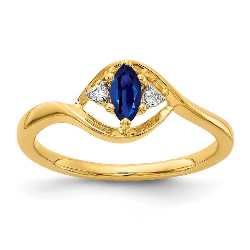 Diamond & Sapphire Ring 14k Gold RM5752-SA-005-YA