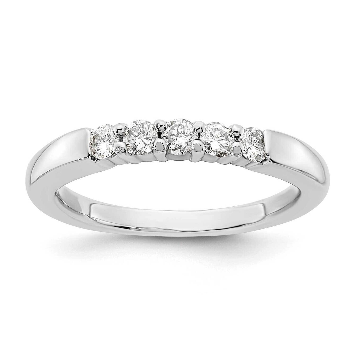 5-Stone Shared Prong Holds 5-2.3mm Round Diamond Band Ring Mounting 14k White Gold RM3175B-025-WAA,…