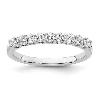9-Stone Shared Prong Holds 9-2.3mm Round Diamond Band Ring Mounting 14k White Gold RM3190B-045-WAA,…