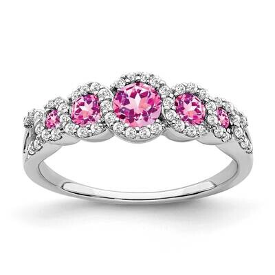 Created Pink Sapphire Diamond Ring 14k White Gold RM7115-CPS-025-WA, MPN: RM7115-CPS-025-WA, 191101…