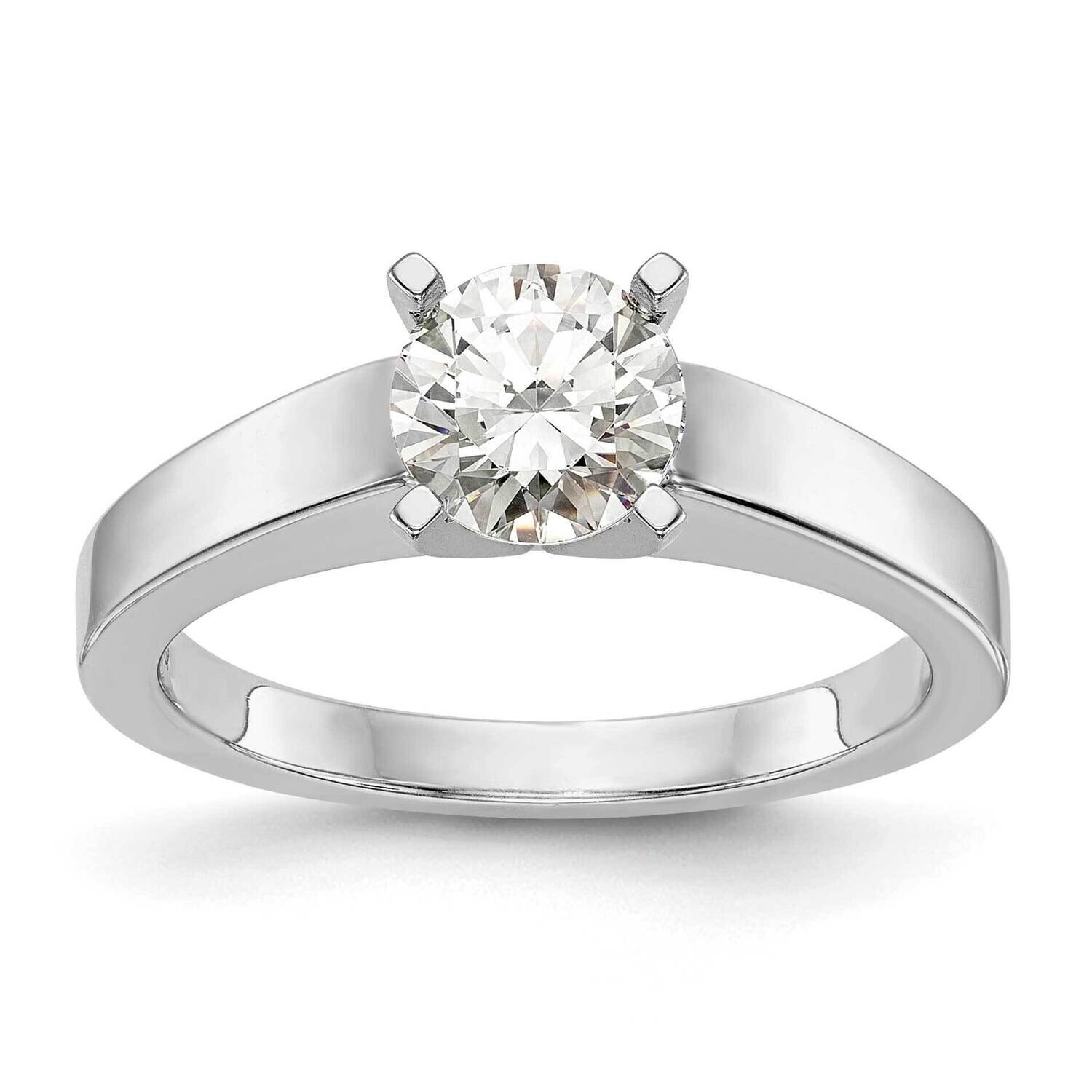 Peg Set 4.5mm Solitaire Engagement Ring Mounting 14k White Gold RM1983E-4.5MM-CWAA