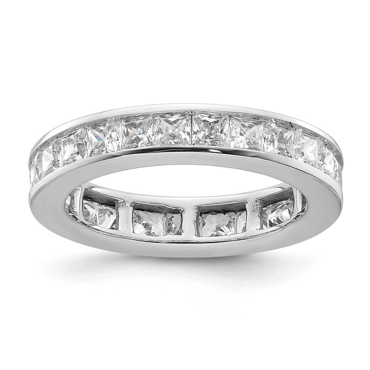 Polished Channel-Set 2 Carat Princess Diamond Complete Eternity Band 14k White Gold ET0010-200-6W4,…