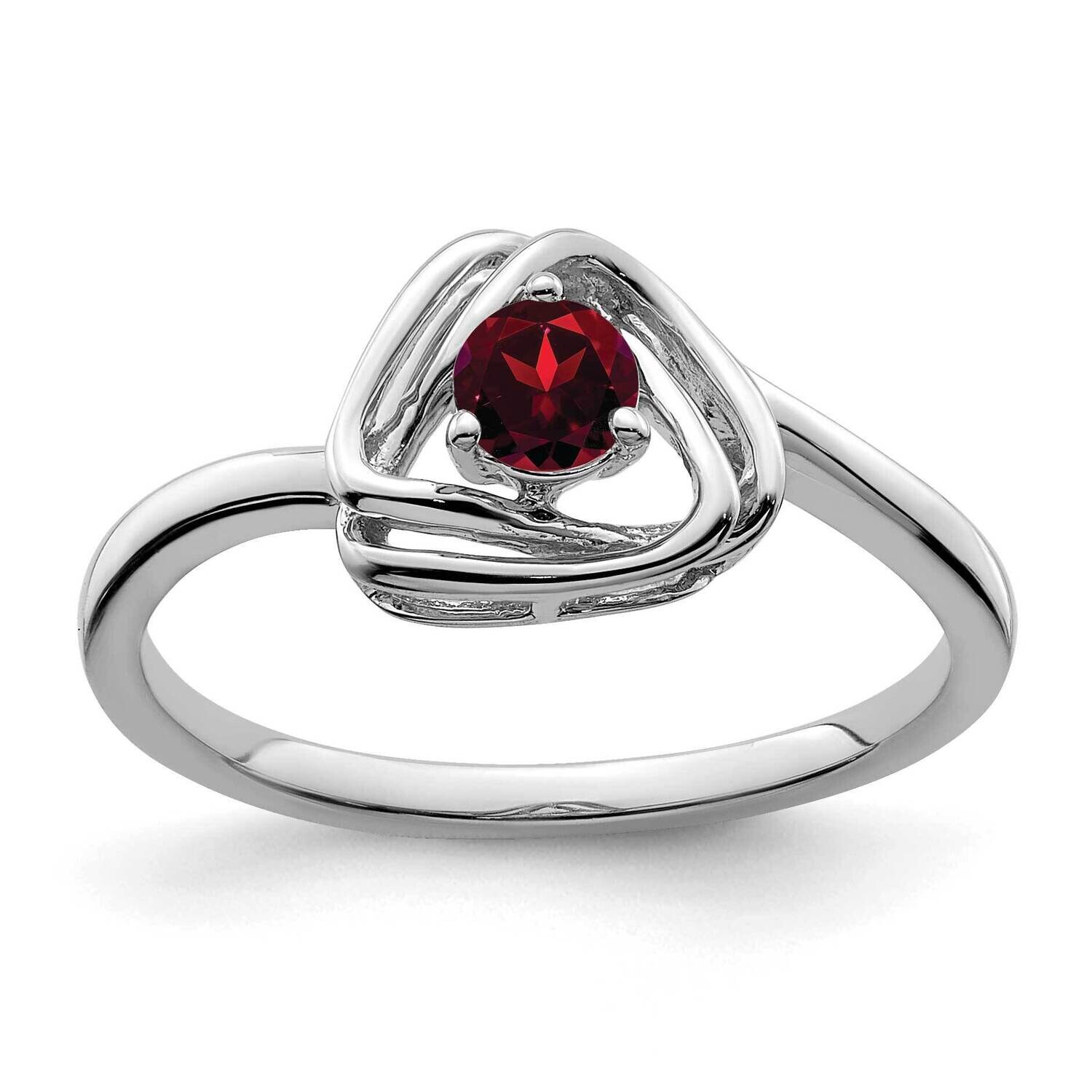 Garnet Triangle Ring 14k White Gold RM7395-GA-W, MPN: RM7395-GA-W,