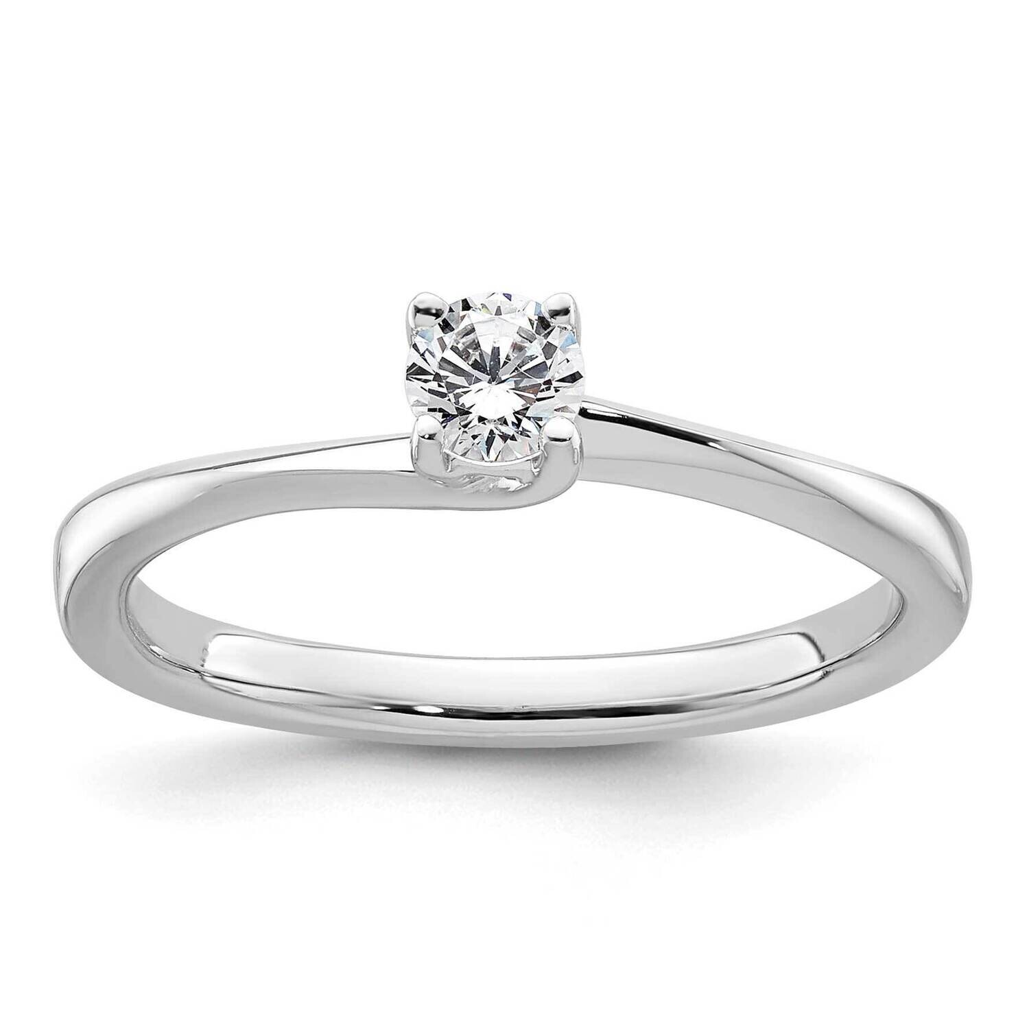1/4 Carat 4.10 mm 4-Prong Round Solitaire Engagement Ring Mounting 14k White Gold RM1946E-025-CWAA,…