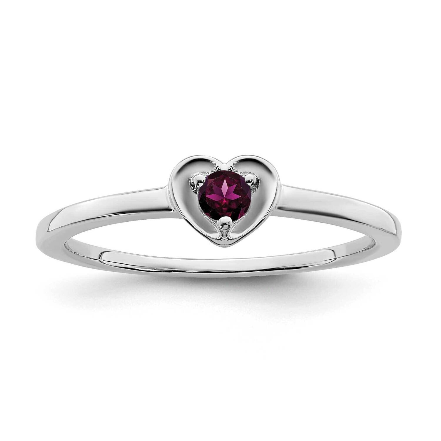 Rhodolite Garnet Heart Ring 14k White Gold RM7397-RG-W, MPN: RM7397-RG-W,