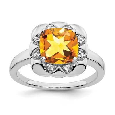 Citrine Diamond Ring 14k White Gold RM7162-CI-008-WA, MPN: RM7162-CI-008-WA, 191101820755