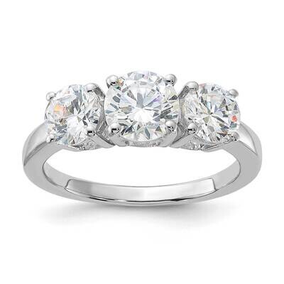 Three Diamagem CZ Ring Sterling Silver Polished RDA1255_DAWT-SSA, MPN: RDA1255_DAWT-SSA,