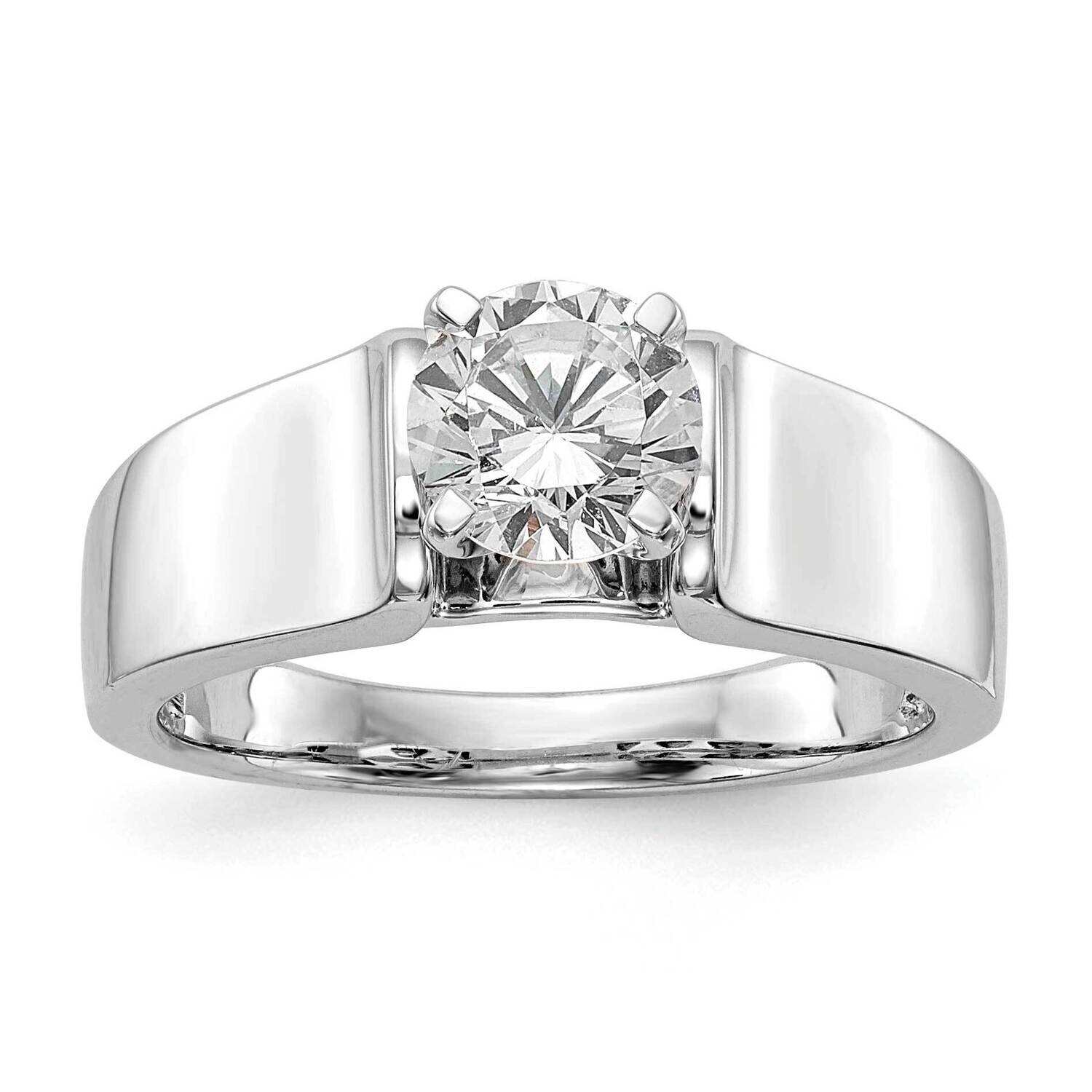 Peg Set Solitaire Engagement Ring Mounting 10k White Gold RM1971E-6.5WIDE-W, MPN: RM1971E-6.5WIDE-W,