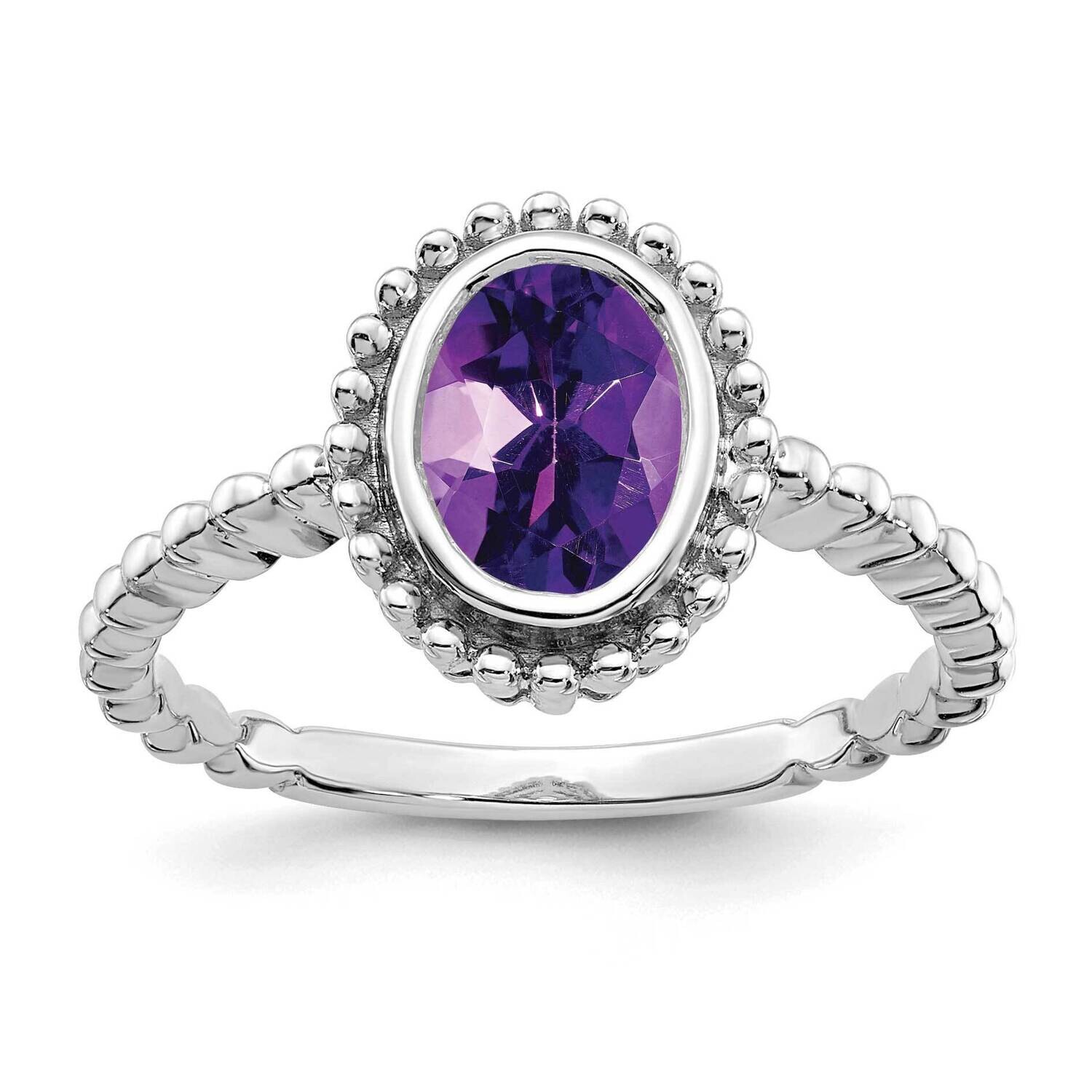 Oval Amethyst Ring 14k White Gold RM7202-AM-W, MPN: RM7202-AM-W, 191101823305