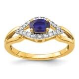 Diamond Created Sapphire Ring 14k Gold RM5760-CSA-013-YAA, MPN: RM5760-CSA-013-YAA, 883957903071