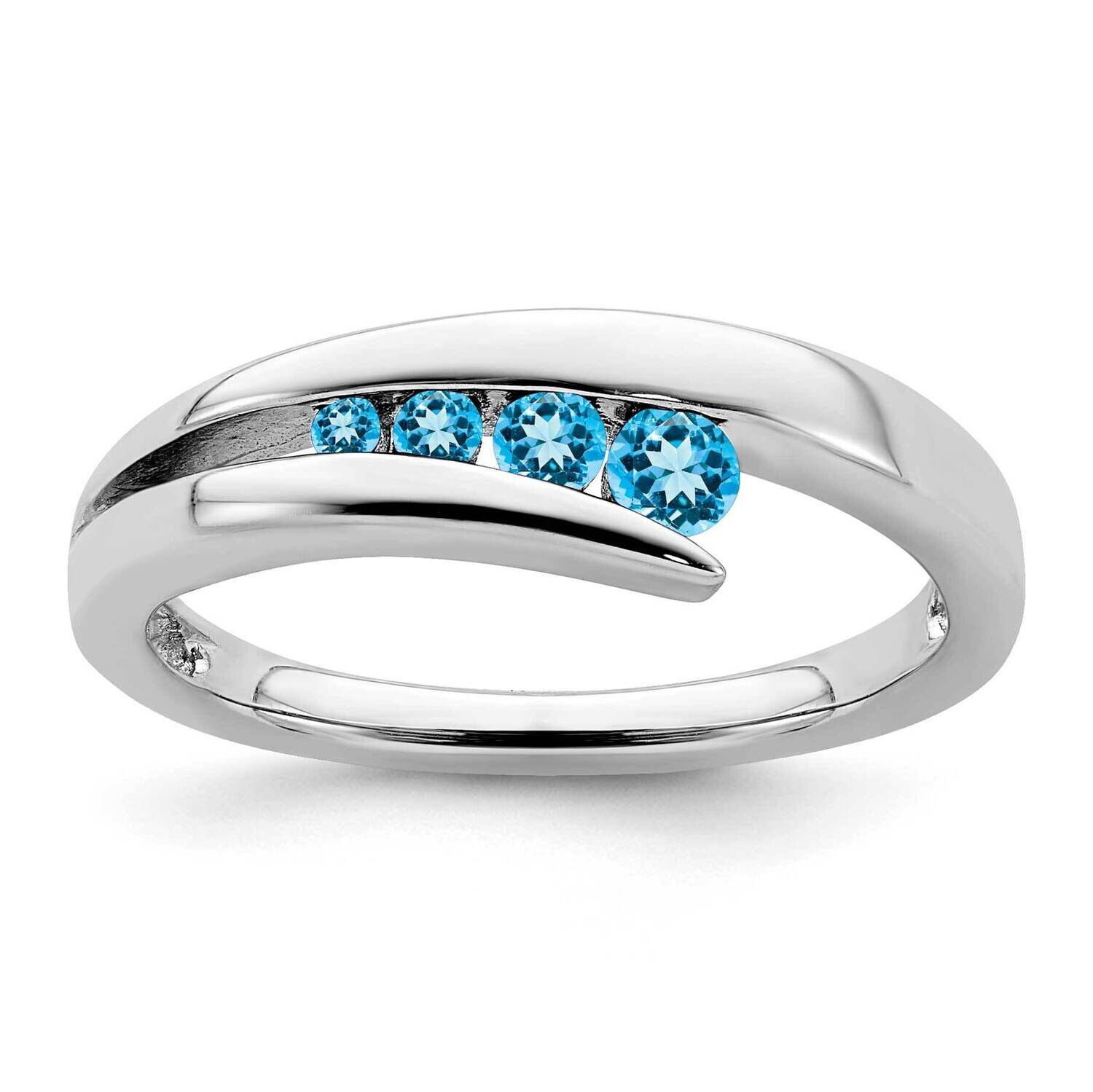 Blue Topaz 4-Stone Ring 14k White Gold RM7112-BT-W, MPN: RM7112-BT-W, 191101815355