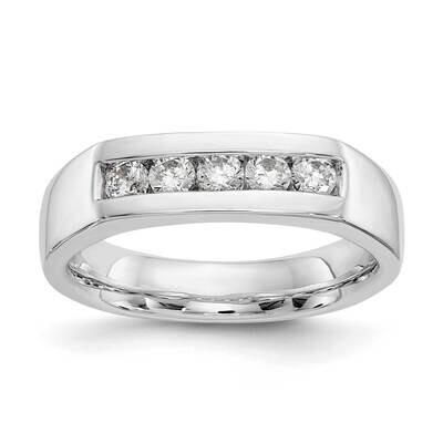 5-Stone Holds 5-2.7mm Round Closed Channel Band Ring Mounting 14k White Gold RM3278B-040-WAA, MPN: …