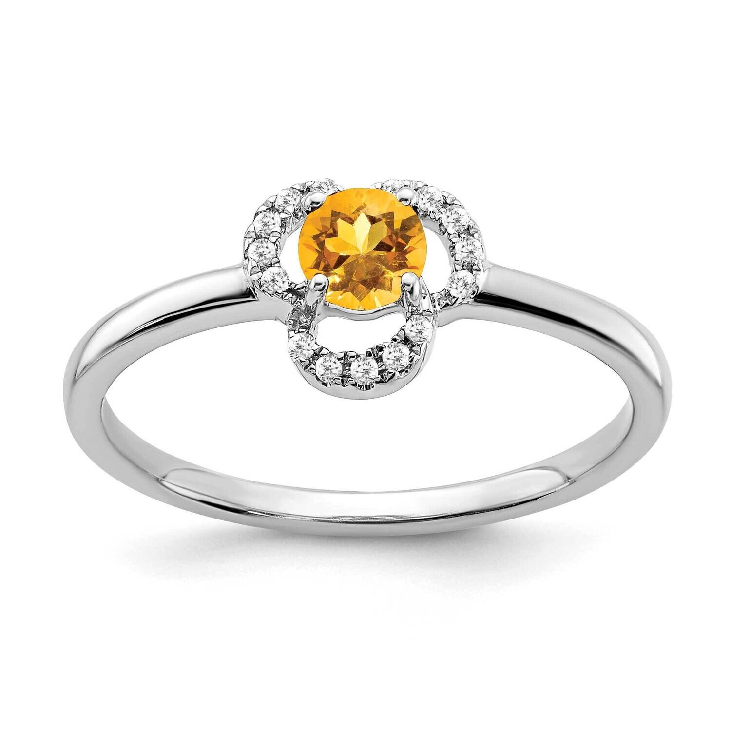 Citrine Diamond Ring 10k White Gold RM3578-CI-006-1WA