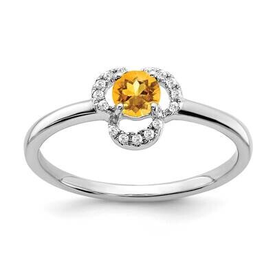 Citrine Diamond Ring 10k White Gold RM3578-CI-006-1WA, MPN: RM3578-CI-006-1WA, 191101664540