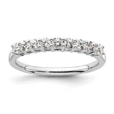 9-Stone Shared Prong Holds 9-2.3mm Round Diamond Band Ring Mounting 14k White Gold RM3191B-045-WAA,…