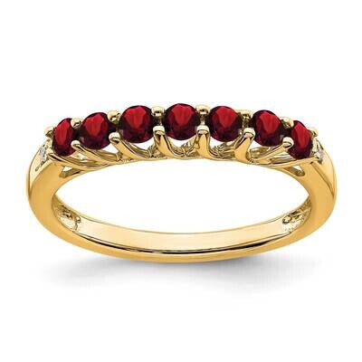 Garnet Diamond 7-Stone Ring 14k Gold RM7411-GA-001-YA, MPN: RM7411-GA-001-YA,