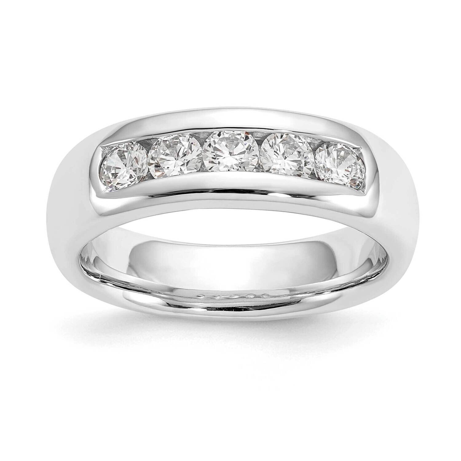 5-Stone Holds 5-3.1mm Round Closed Channel Band Ring Mounting 14k White Gold RM3281B-063-WAA, MPN: …
