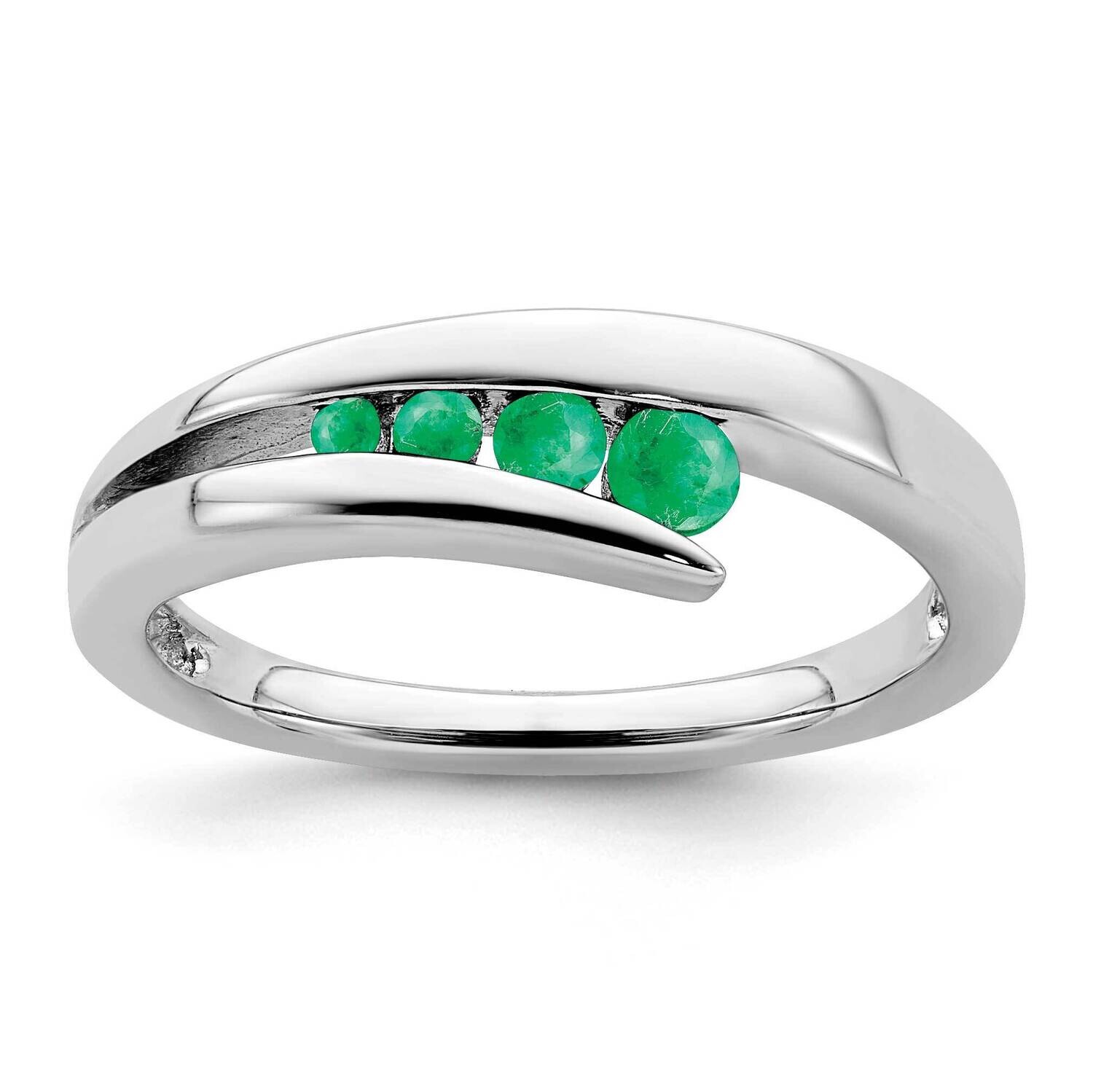 Emerald 4-Stone Ring 14k White Gold RM7112-EM-W