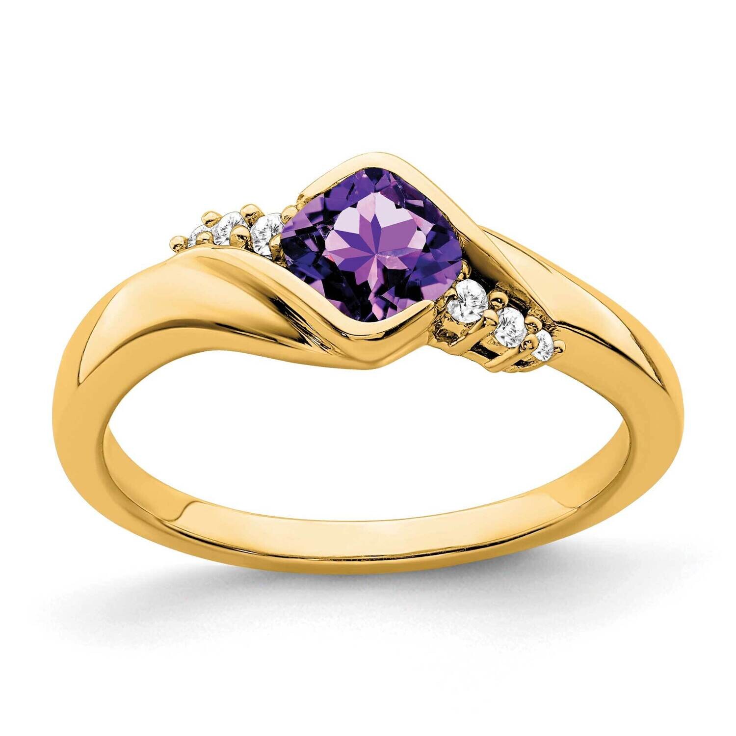 Amethyst Diamond Ring 14k Gold RM7156-AM-006-YA