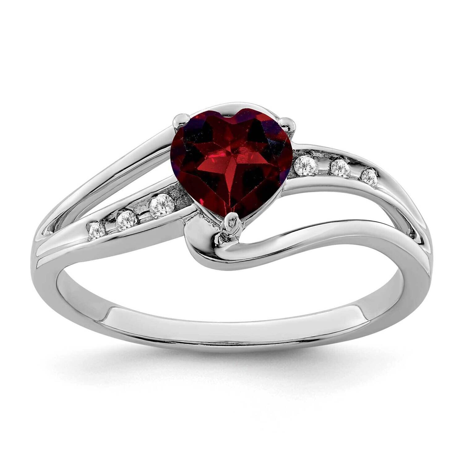 Garnet Diamond Ring Sterling Silver Rhodium-Plated RM7401-GA-004-SSA, MPN: RM7401-GA-004-SSA,