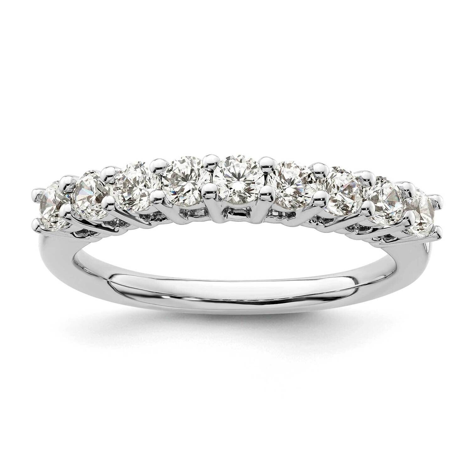 9-Stone Shared Prong Holds 9-2.7mm Round Diamond Band Ring Mounting 14k White Gold RM3191B-071-WAA,…